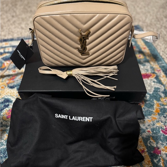 Saint Laurent Tan Quilted Leather Crossbody Bag - Picture 1 of 8